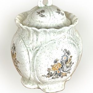 Vintage Scallop Porcelain Lidded Jar